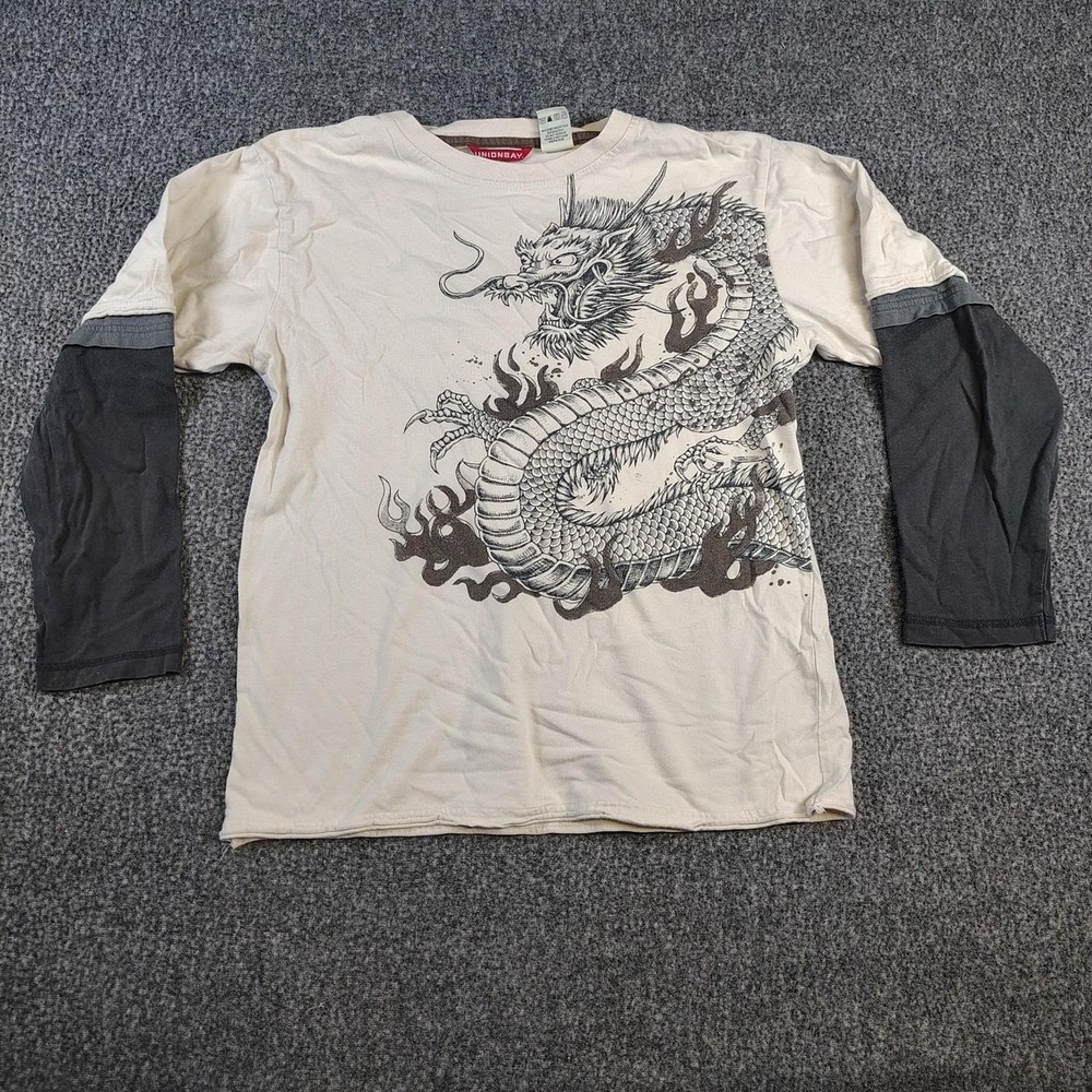 Union Bay shirt y2k dragon medium boys long sleeve